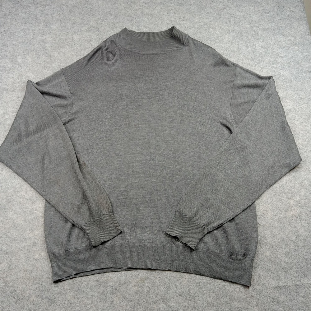 Anthology Sweater Mens 2XL Silk Mock Neck Lightweight Knit Pullover Sweatshirt